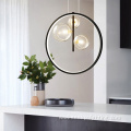 Black Iron Ring Bubble Glass pendant lamp